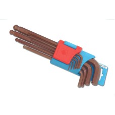 Taparia LN (Allen) Key Wrench Long Ball Point Black Finish (Metric MM Size) Full Set 1.5 - 10MM